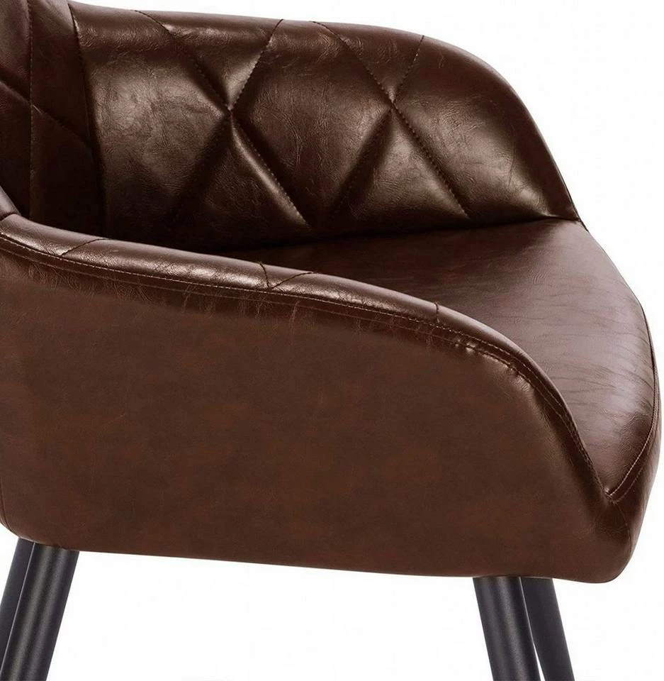 EUGAD Esszimmerstuhl, 2er-Set Esszimmerstuhl aus Kunstleder Metallbeine Dunkelbraun Schwarz 10 EUGAD Esszimmerstuhl, 2er-Set Esszimmerstuhl aus Kunstleder Metallbeine Dunkelbraun Schwarz – Bild 8