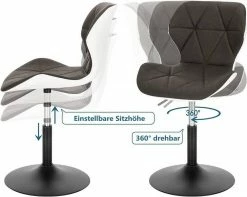EUGAD Barhocker (2 St), niedriger Barhocker 360° Drehstuhl mit Rückenlehne 120kg belastbar Stuhl höhenverstellbar Kunstleder Sitzhöhe 40-54cm Dunkelbraun Weiß Anthrazit+Wei&szlig;, Dunkelbraun+Wei&szlig; -EUGAD Verkäufe 3e8fe25f 7855 4813 8779 5f2690cdaf68