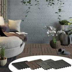 EUGAD WPC-Fliesen, WPC Fliesen Klickfliesen in Holzoptik 11 Stücke für 1m² Grau Anthrazit, Braun, Coffee, Hellgrau -EUGAD Verkäufe 3ef434d7 3c9b 57ba b205 018be7644fa5