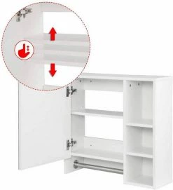 EUGAD Spiegelschrank Hängeschrank mit 6 Ablagen mit Tür 60x20x60cm Weiß -EUGAD Verkäufe 3fba2a12 68a7 5113 801f 2144c4c63401