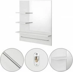 EUGAD Spiegelschrank Hängeschrank mit 3 Ablagen Weiß -EUGAD Verkäufe 40d14218 6a14 597a b6b0 7e1cf9e041d6