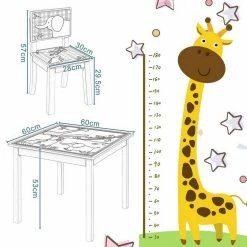 EUGAD Kindersitzgruppe, (3-tlg), Kinder Tischset mit Kantenschutz im Kinderzimmer Kindermöbel aus MDF und Kiefernholz Zoomotive(1 Tisch und 2 Stühle, 3-tlg) -EUGAD Verkäufe 41078252 44e0 467f bb7d 86ba10ecf37c