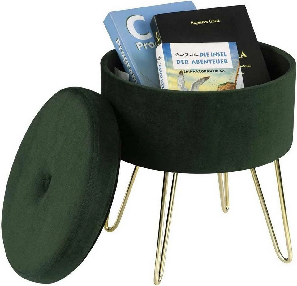 EUGAD Sitzhocker, Samthocker mit Stauraum, rund, mit stabilen goldenen Metallfüßen, Türkis Dunkelgrau, Dunkelgrün, Hellgrau, Rosa, Türkis 29 EUGAD Sitzhocker, Samthocker mit Stauraum, rund, mit stabilen goldenen Metallfüßen, Türkis Dunkelgrau, Dunkelgrün, Hellgrau, Rosa, Türkis – Bild 27