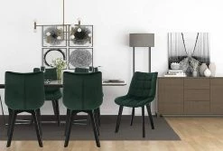 EUGAD Esszimmerstuhl (1 Stück), Wohnzimmerstuhl mit Rückenlehne, Polsterstuhl Küchenstuhl Weich Samt und Holz für ESS- und Wohnzimmer Dunkelgrau Dunkelgr&uuml;n, Rosa, Schwarz -EUGAD Verkäufe 426baa20 f690 4232 8477 02c7013d91de