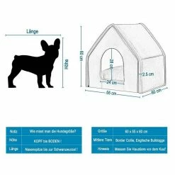 EUGAD Tierhaus, Hundehaus Hundehöhle Katzenhaus Katzenhöhle für Französische Bulldogge Jack Russell Terrier Welpen Grau M -EUGAD Verkäufe 4350e136 f3df 575f 8ee0 b499b8899056