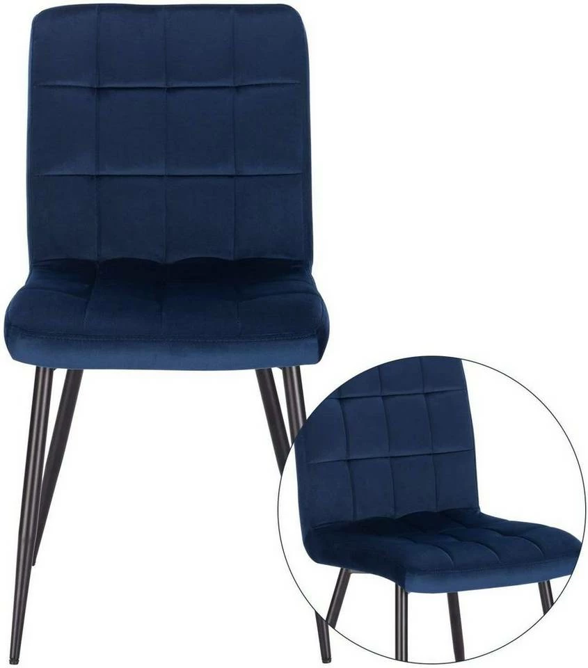 EUGAD Esszimmerstuhl (4 Stück), Polsterstuhl Wohnzimmerstuhl Samtstuhl Sessel mit Rückenlehne, Metallbeine, Sitzfläche aus Samt, Blau Creme, Dunkelgrau, Hellgrau, Rosa 7 EUGAD Esszimmerstuhl (4 Stück), Polsterstuhl Wohnzimmerstuhl Samtstuhl Sessel mit Rückenlehne, Metallbeine, Sitzfläche aus Samt, Blau Creme, Dunkelgrau, Hellgrau, Rosa – Bild 5