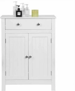 EUGAD Badkommode, Badezimmerschrank, 2 Türen, 1 Schubkasten, mit verstellbare Regalebene, MDF, Weiß 14 EUGAD Badkommode, Badezimmerschrank, 2 Türen, 1 Schubkasten, mit verstellbare Regalebene, MDF, Weiß -EUGAD Verkäufe 43ec4e02 04b0 5151 a882 d0c9f3e248d5