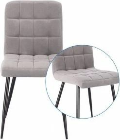 EUGAD Esszimmerstuhl (2 Stück), Polsterstuhl Wohnzimmerstuhl Samtstuhl Sessel mit Rückenlehne, Metallbeine, Sitzfläche aus Samt, Dunkelgrün Blau, Creme, Dunkelgrau, Dunkelgrün, Hellgrau, Rosa -EUGAD Verkäufe 454607e0 5be7 5979 a3bf 104029976555