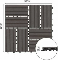 EUGAD WPC-Fliesen, 22 Stück WPC Terrassenfliesen Klickfliesen 30x30cm Coffee Anthrazit, Dunkelgrau, Hellgrau -EUGAD Verkäufe 45878c4d 8456 5b3f ace8 8791136f9d6a