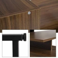 EUGAD Schreibtisch, mit Ablagen Holz 116x75x80cm Dunkelbuche Helleiche, Weiß -EUGAD Verkäufe 462e9372 1a82 5306 ac06 b28516241ad0