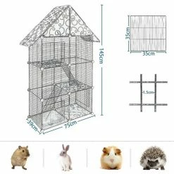 EUGAD Freigehege, Kleintierkäfig Katzenkäfig Schwarz 75x39x145cm -EUGAD Verkäufe 4650d6a8 a933 508d 8e56 4bde534f68f6