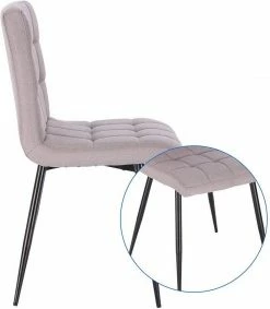 EUGAD Esszimmerstuhl (2 Stück), Küchenstuhl Polsterstuhl, mit Rückenlehne, Metallbeine, Sitzfläche aus Leinen, Dunkelgrau Dunkelgrau | Dunkelgrau, Hellgrau | Hellgrau -EUGAD Verkäufe 470c5792 326e 4dfe 8436 61308f8c132b