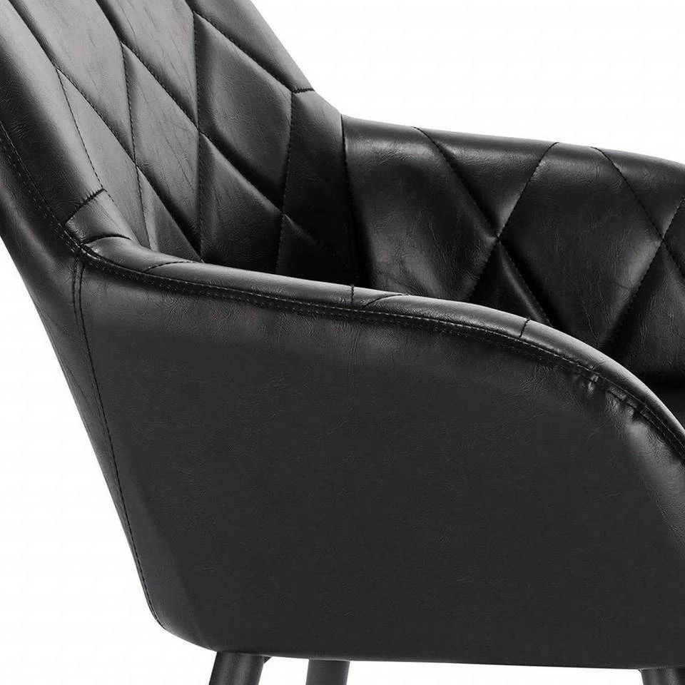 EUGAD Esszimmerstuhl, 6er-Set Esszimmerstuhl aus Kunstleder Metallbeine Schwarz Dunkelbraun 10 EUGAD Esszimmerstuhl, 6er-Set Esszimmerstuhl aus Kunstleder Metallbeine Schwarz Dunkelbraun – Bild 8