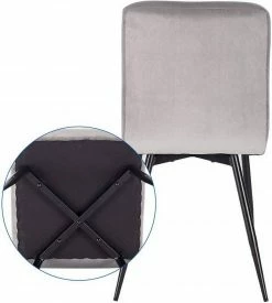 EUGAD Esszimmerstuhl (2 Stück), Polsterstuhl Wohnzimmerstuhl Samtstuhl Sessel mit Rückenlehne, Metallbeine, Sitzfläche aus Samt, Dunkelgrün Blau, Creme, Dunkelgrau, Dunkelgrün, Hellgrau, Rosa -EUGAD Verkäufe 48169bc6 0163 5254 aad1 5787e086dbd8