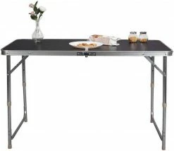 EUGAD Campingtisch, zusammenklappbar Pickniktisch, höhenverstellbar 120x60x55-62-70cm, Tischplatte aus MDF, Grau Eiche, Schwarz, Weiß -EUGAD Verkäufe 4850b381 0b5b 5c8e 85f2 41aad7759898