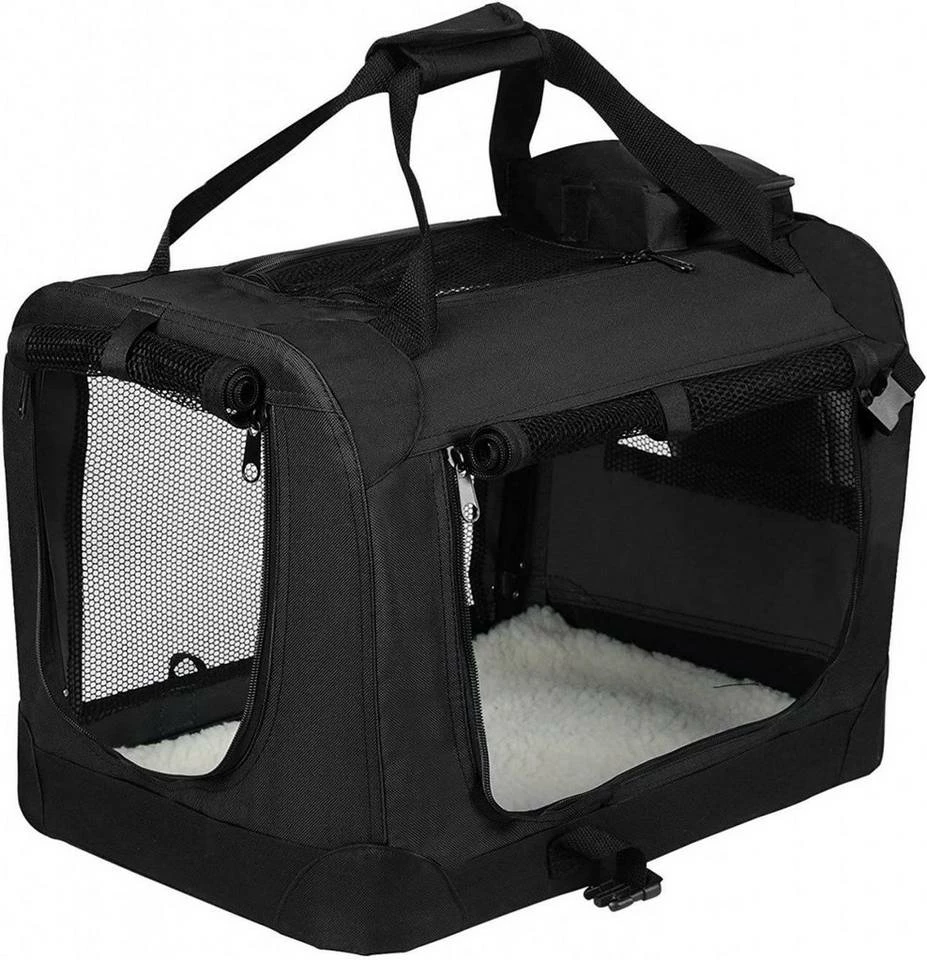 EUGAD Tiertransporttasche, Hundebox faltbar Hundetransportbox Auto Transportbox Reisebox Katzenbox Schwarz 2 EUGAD Tiertransporttasche, Hundebox faltbar Hundetransportbox Auto Transportbox Reisebox Katzenbox Schwarz