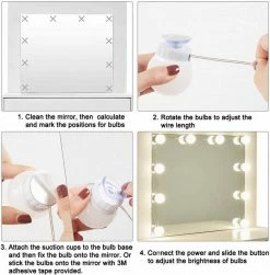 EUGAD Schminktisch, Frisiertisch 10 LED-Lampen mit Schubladen 80x40cm Schwarz Weiß -EUGAD Verkäufe 49339af4 08a3 5ec7 bd2a 095f07d1ad48