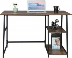 EUGAD Schreibtisch (1-St), Computertisch Bürotisch mit Ablage, 120x60x76cm, Holz Vintage -EUGAD Verkäufe 4a2b3b93 6141 5385 a559 259f4c169707