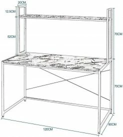 EUGAD Schreibtisch, PC-Tisch Bürotisch Arbeitstisch mit Bücherregal Holz 120x60x140 cm Schwarz-Marmor Schwarz-Vintage -EUGAD Verkäufe 4ac6e84e 7335 55d1 8b12 81735257799a