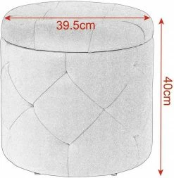 EUGAD Sitzhocker, Sitztruhe mit Stauraum, Sitz rund mit Deckel, Samt, ca.27L, Rosa Dunkelgrau, Hellgrau -EUGAD Verkäufe 4ad2628d de99 548b a087 b1a509d765b4