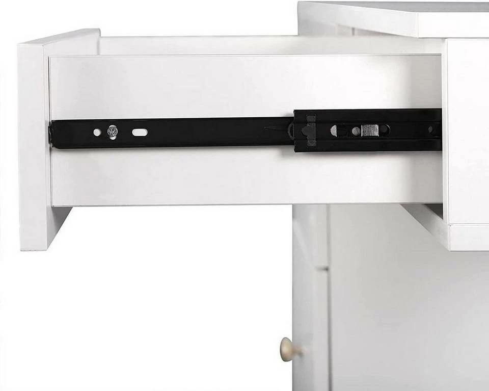 EUGAD Schminktisch (1-St), Schminktisch mit Hocker und Spiegel, Frisiertisch mit 4 Schubladen und Kosmetiktisch Frisierkommode für Schlafzimmer, Weiß Gold 10 EUGAD Schminktisch (1-St), Schminktisch mit Hocker und Spiegel, Frisiertisch mit 4 Schubladen und Kosmetiktisch Frisierkommode für Schlafzimmer, Weiß Gold – Bild 8