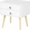 EUGAD Nachttisch, Beistelltisch mit 2 Schubladen Nachtkommode Nachtschrank Holzbeine MDF 46x35x50cm Weiß Grau, Weiß 2 EUGAD Nachttisch, Beistelltisch mit 2 Schubladen Nachtkommode Nachtschrank Holzbeine MDF 46x35x50cm Weiß Grau, Weiß -EUGAD Verkäufe 4b9cc4c4 91a9 51ab 8085 61387e1a6bea