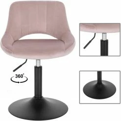 EUGAD Barhocker (6 St), Barstuhl Barsessel Sessel Loungesessel höhenverstellbar Clubsessel Cocktailsessel Drehsessel Samt Sitzhöhe 40–55 cm Rosa Dunkelgrau, Schwarz -EUGAD Verkäufe 4c099885 3c65 43e0 ad53 6340bbb508a1