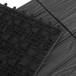 EUGAD WPC-Fliesen, 11 Stück WPC Terrassenfliesen 30x30cm Holzstruktur Anthrazit Coffee, Dunkelgrau, Hellgrau -EUGAD Verkäufe 4db29971 e734 56e1 909a 049b804afce0