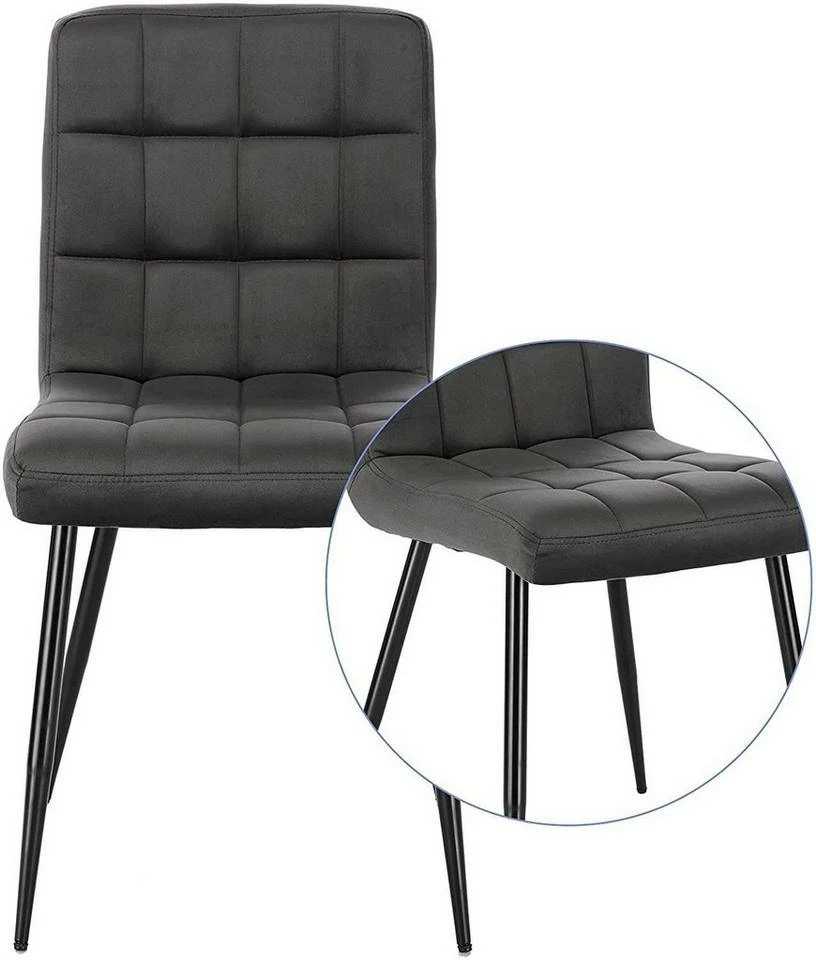 EUGAD Esszimmerstuhl (4 Stück), Polsterstuhl Wohnzimmerstuhl Samtstuhl Sessel mit Rückenlehne, Metallbeine, Sitzfläche aus Samt, Blau Creme, Dunkelgrau, Hellgrau, Rosa 31 EUGAD Esszimmerstuhl (4 Stück), Polsterstuhl Wohnzimmerstuhl Samtstuhl Sessel mit Rückenlehne, Metallbeine, Sitzfläche aus Samt, Blau Creme, Dunkelgrau, Hellgrau, Rosa – Bild 29