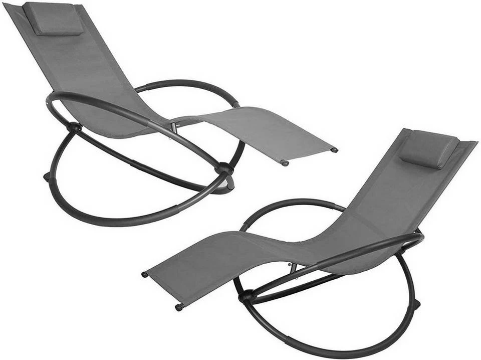 EUGAD Schaukelstuhl, 2tlg Schaukelstuhl Gartenliege Schwingstuhl für Terrasse Balkon Schwarz Grau 3 EUGAD Schaukelstuhl, 2tlg Schaukelstuhl Gartenliege Schwingstuhl für Terrasse Balkon Schwarz Grau