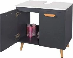 EUGAD Waschbeckenunterschrank Badschrank Unterschrank mit 2 Türe Weiß Grau, Schwarz, Weiß -EUGAD Verkäufe 4ec390de 51b2 55e0 b1df 230214000b87