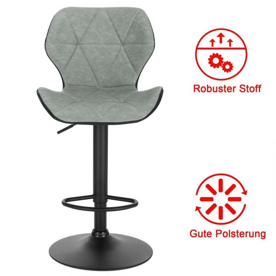 EUGAD Barhocker (2 St), 2er-Set höhenverstellbar und drenbar mit Rückenlehne aus Kunstleder Stahl Grau Anthrazit, Braun, Dunkelbraun 7 EUGAD Barhocker (2 St), 2er-Set höhenverstellbar und drenbar mit Rückenlehne aus Kunstleder Stahl Grau Anthrazit, Braun, Dunkelbraun – Bild 5