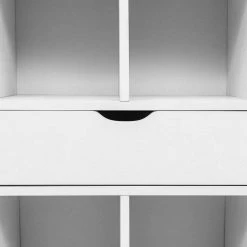 EUGAD Bücherregal, Bücherschrank Raumteiler mit Schublade, mit Fußbeine, 6 Fächer, Weiß -EUGAD Verkäufe 4f099415 ad26 50e4 ac71 5ce115d43001
