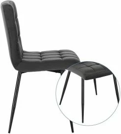 EUGAD Esszimmerstuhl (2 Stück), Polsterstuhl Wohnzimmerstuhl Samtstuhl Sessel mit Rückenlehne, Metallbeine, Sitzfläche aus Samt, Dunkelgrün Blau, Creme, Dunkelgrau, Dunkelgrün, Hellgrau, Rosa -EUGAD Verkäufe 4f950ff6 95cd 4ed5 a2a4 a54d82bb1826