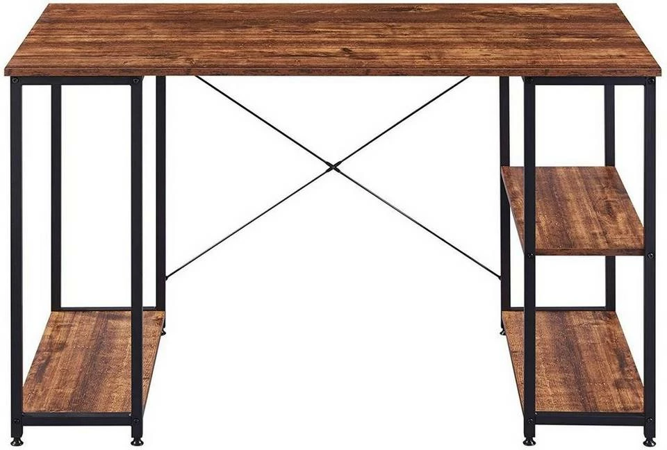 EUGAD Schreibtisch, Bürotisch PC-Tisch mit Ablage aus Metall und Holz, 120x60x75cm, Vintage 6 EUGAD Schreibtisch, Bürotisch PC-Tisch mit Ablage aus Metall und Holz, 120x60x75cm, Vintage – Bild 4