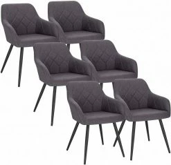 EUGAD Esszimmerstuhl (6 Stück), Wohnzimmerstuhl aus Leinen Polsterstuhl mit Armlehnen und Rückenlehne schwarze Gestell aus Metall Hellgrau Dunkelgrau 26 EUGAD Esszimmerstuhl (6 Stück), Wohnzimmerstuhl aus Leinen Polsterstuhl mit Armlehnen und Rückenlehne schwarze Gestell aus Metall Hellgrau Dunkelgrau -EUGAD Verkäufe 51bfa06c 2338 544f b40d e0e338312ca7