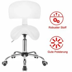 EUGAD Arbeitshocker (1er-Set), Sattelhocker mit Rückenlehne gepolstert höhenverstellbar aus Kunstleder Schwarz Grau, Weiß -EUGAD Verkäufe 52366fa2 5be6 50de 8c99 0725329046df