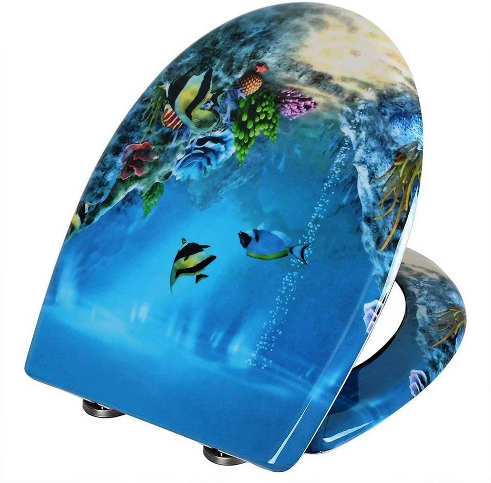 EUGAD WC-Sitz, Toilettendeckel mit Absenkautomatik Meeresboden 6 EUGAD WC-Sitz, Toilettendeckel mit Absenkautomatik Meeresboden – Bild 4