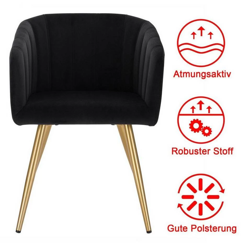 EUGAD Esszimmerstuhl (4 Stück), 4er-Set Esszimmerstuhl Polsterstuhl aus Samt Dunkelgrün Dunkelgrau, Dunkelgrün, Rosa, Schwarz 16 EUGAD Esszimmerstuhl (4 Stück), 4er-Set Esszimmerstuhl Polsterstuhl aus Samt Dunkelgrün Dunkelgrau, Dunkelgrün, Rosa, Schwarz – Bild 14