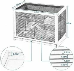 EUGAD Kleintierkäfig, Hamsterkäfig Holz Groß Mäusekäfig Nagerkäfig Nagervilla Dreistöckig 62x50x86cm -EUGAD Verkäufe 532ff4aa aaab 5ce8 9d9f 3a47d843bb7d