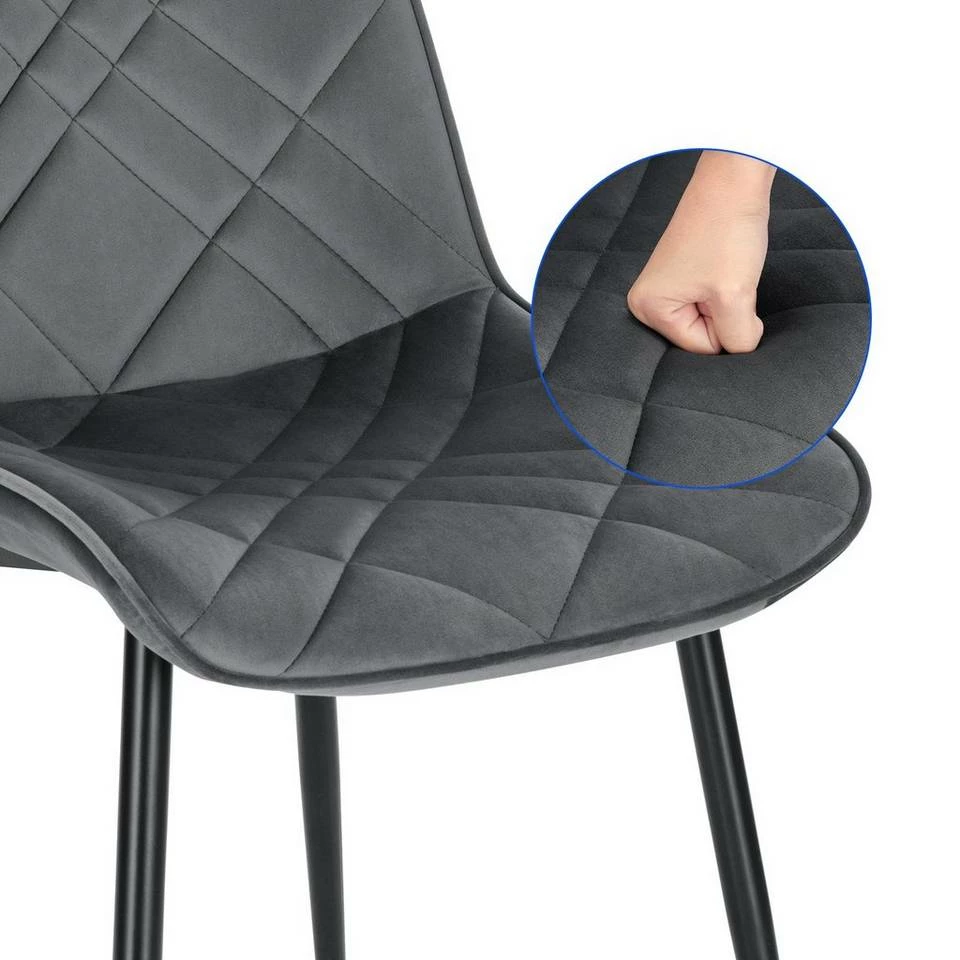 EUGAD Esszimmerstuhl (2 Stück), Küchenstuhl, Polsterstuhl Stuhl,Wohnzimmerstuhl ohne Armlehne, Metallbeine, Samt, Hellgrau Dunkelgrau, Schwarz 16 EUGAD Esszimmerstuhl (2 Stück), Küchenstuhl, Polsterstuhl Stuhl,Wohnzimmerstuhl ohne Armlehne, Metallbeine, Samt, Hellgrau Dunkelgrau, Schwarz – Bild 14