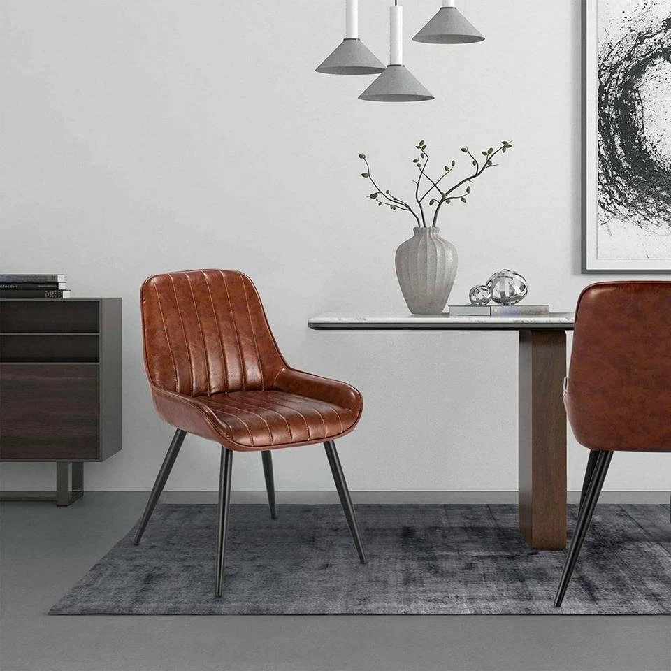 EUGAD Esszimmerstuhl, 4 Stücke Retro Küchenstuhl Sitzfläche aus PU mit Metallbeine Schwarz Braun, Dunkelbraun, Dunkelgrün, Grau 25 EUGAD Esszimmerstuhl, 4 Stücke Retro Küchenstuhl Sitzfläche aus PU mit Metallbeine Schwarz Braun, Dunkelbraun, Dunkelgrün, Grau – Bild 23