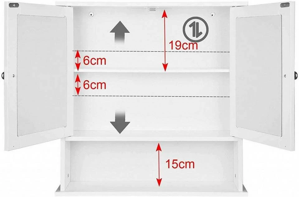 EUGAD Spiegelschrank Hängeschrank mit Ablage mit Ablage Schminkschrank aus Holz 56 x 58 x 13 cm weiß 7 EUGAD Spiegelschrank Hängeschrank mit Ablage mit Ablage Schminkschrank aus Holz 56 x 58 x 13 cm weiß – Bild 5