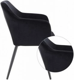 EUGAD Polsterstuhl (1 Stück), Küchenstuhl Samt Stuhl Sessel mit Armlehne, Metallbeine, für Esszimmer Wohnzimmer, Schwarz Dunkelgrau 38 EUGAD Polsterstuhl (1 Stück), Küchenstuhl Samt Stuhl Sessel mit Armlehne, Metallbeine, für Esszimmer Wohnzimmer, Schwarz Dunkelgrau -EUGAD Verkäufe 54b53f6f 4287 5ed0 9e41 e8fcd10e464f