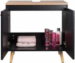 EUGAD Waschbeckenunterschrank Badschrank Unterschrank mit 2 Türe Weiß Grau, Schwarz, Weiß -EUGAD Verkäufe 54eb3ce3 5654 5863 8684 6bd2f476fdec