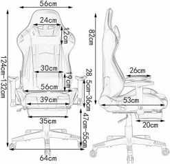 EUGAD Gaming Chair, Bürostuhl Schreibtischstuhl, Kunstleder, mit Ledenkissen Kopfstütze einstellbaren Armlehnen Weiß Grau, Rot, Weiß -EUGAD Verkäufe 550e691a a094 5af6 b196 7c39f2286dfc