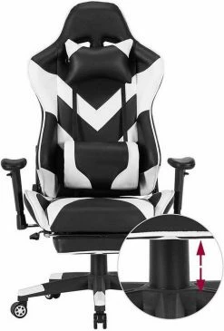 EUGAD Gaming Chair, Bürostuhl, Gaming Stuhl, Kunstleder, mit einstellbaren Armlehnen Rot Blau, Schwarz, Wei&szlig; -EUGAD Verkäufe 5516e676 ca71 5b8c adc6 3c4d8fdff5e3