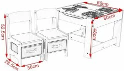 EUGAD Kindersitzgruppe, (3-tlg), 1 Kindertisch und 2 Stühle mit Stauraum, Maltisch für Kinder Kindermöbel Set, Tischplatte abnehmbar Weiß -EUGAD Verkäufe 553f9886 84f4 4dc1 8562 76cc4a8e14de