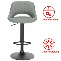 EUGAD Barhocker (2 St), 2er-Set 360° drehbar stufenlos höhenverstellbar mit Rückenlehne aus Kunstleder und Stahl Dunkelbraun Anthrazit, Grau -EUGAD Verkäufe 55782dbd 51eb 547f 9131 3d754e40d0eb