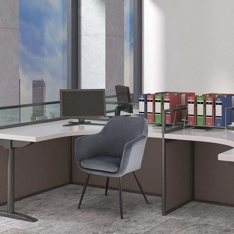 EUGAD Polsterstuhl (1 Stück), Küchenstuhl Samt Stuhl Sessel mit Armlehne, Metallbeine, für Esszimmer Wohnzimmer, Schwarz Dunkelgrau 15 EUGAD Polsterstuhl (1 Stück), Küchenstuhl Samt Stuhl Sessel mit Armlehne, Metallbeine, für Esszimmer Wohnzimmer, Schwarz Dunkelgrau – Bild 13